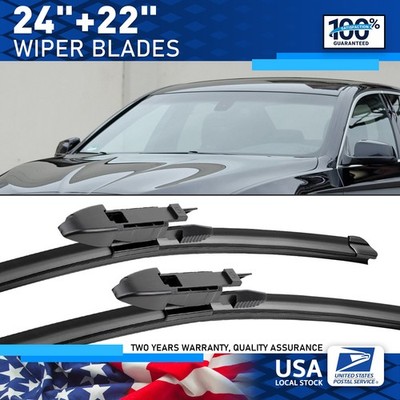 Premium Front Windshield Top Lock Wiper Blades 24''+22'' For BMW 535i 2008-2010