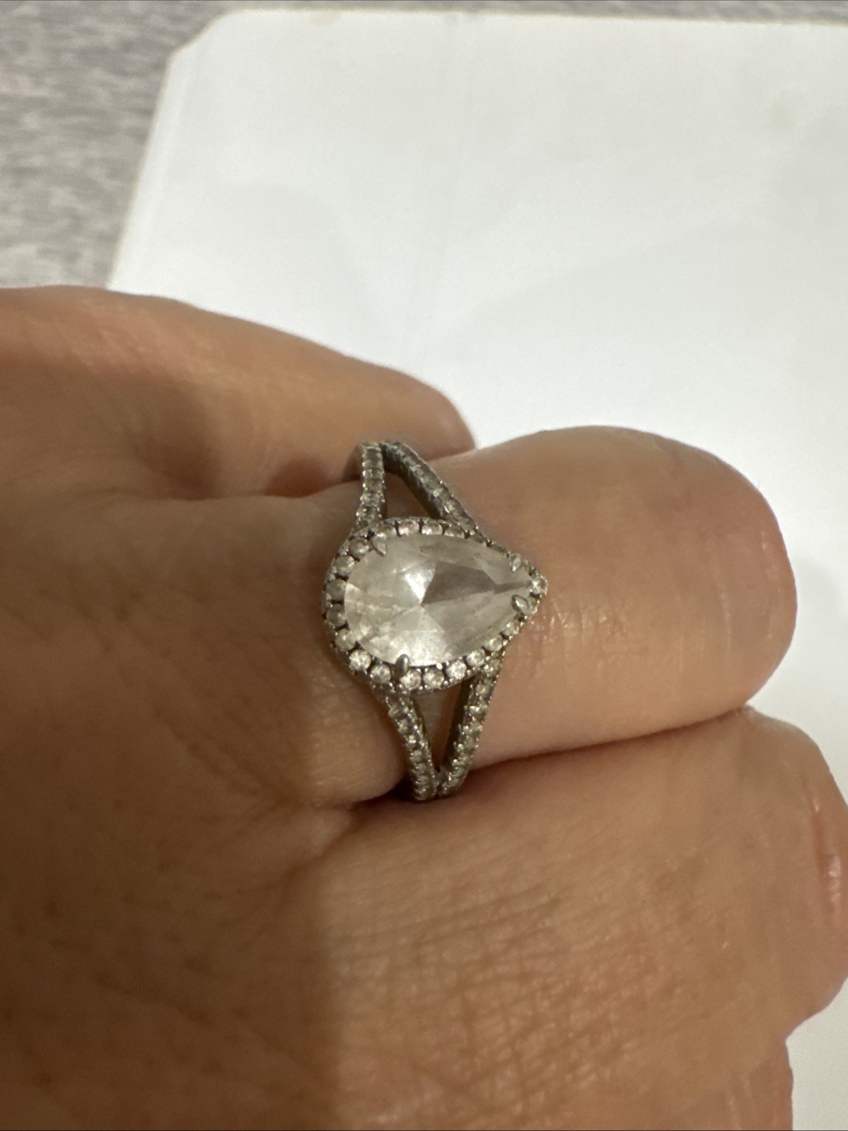 925 sterling silver Statement Cocktail Ring -Larg… - image 1