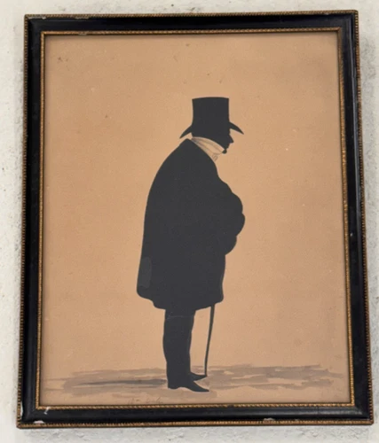 Antique Georgian Cut Paper Silhouette Portrait Picture Gentleman  by John Gapp - Picture 1 of 3