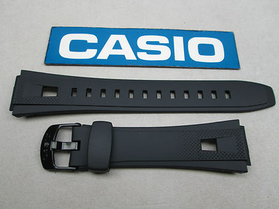 Genuine Casio AQ-190W black resin rubber watch band 18mm lug