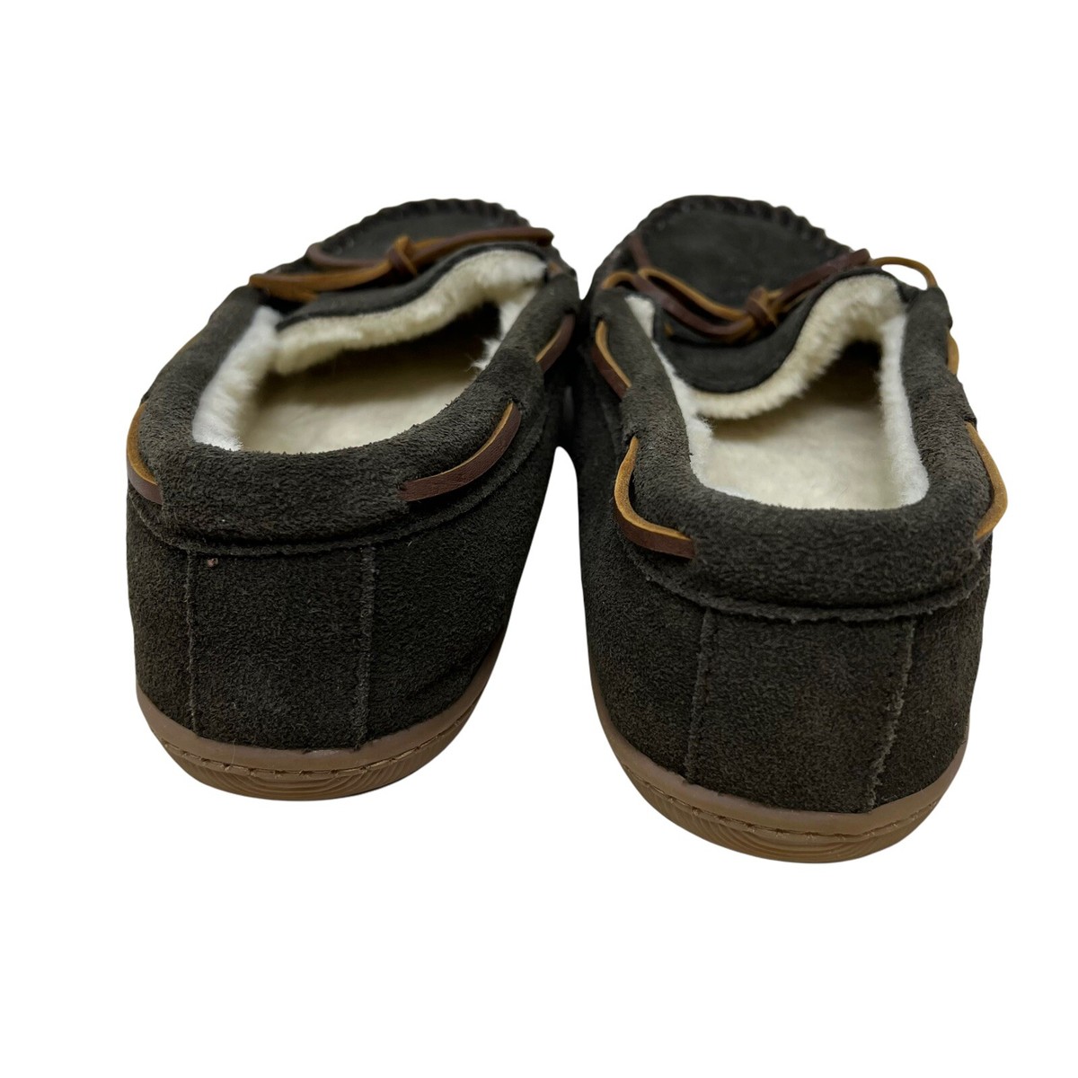 J Crew Sewn Moccasins Leather Slippers Shearling Lined House 