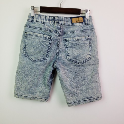 Nautica Boys Size M 10/12 Light Blue Wash Long Draw String Denim Shorts - Picture 3 of 7