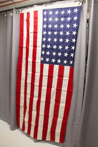 Early Dettra Bull Dog Bunting 48 Star 4' x 6' Stitched American Flag in Orig Box - Picture 2 of 24