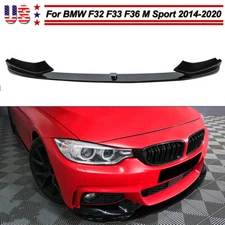 Performance Front Lip Splitter Kit For 14-20 BMW F32 F33 F36 M Sport Gloss Black