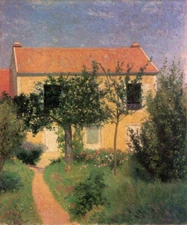 high quality oil painting handpainted on canvas "a house with red roof"