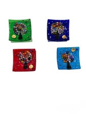 Piattino, piatto soprammobile albero della vita in vetro di Murano fatto a mano