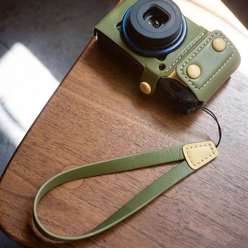 Correa de muñeca de piel de oveja real hecha a mano accesorios pulsera apta para Ricoh Foto 2 de 4