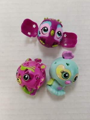 Lot Of 3 Spinmaster Transforming Zoobles Bear Bird