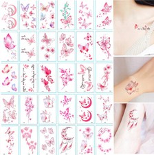 30 Sheets Temporary Tattoo Waterproof Butterfly Flowers Tattoo Stickers Body D '