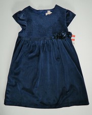 NWT CAT  JACK girl's Navy Nightfall Blue Velvet DRESS 5T