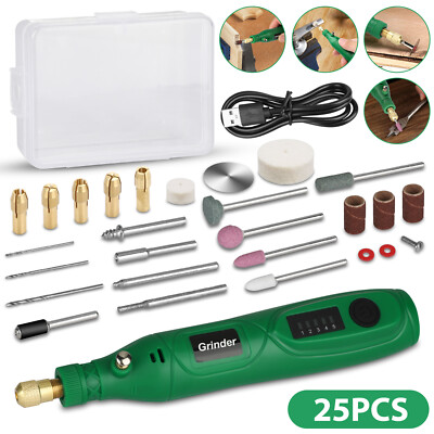 Mini Grinder Rotary Tool Polishing Drill Kit Variable Speed w/24pcs Accessories
