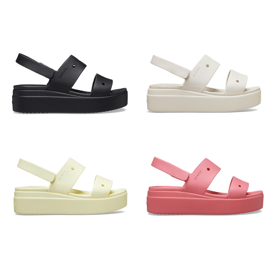NEW CROCS BROOKLYN 4U 210676 LOW WEDGE BLACK | eBay