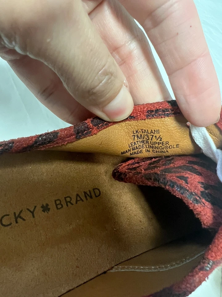 Lucky Brand Talani 女式皮革一脚蹬时尚运动鞋棕褐色 10 码 — 第 4/4 张图片