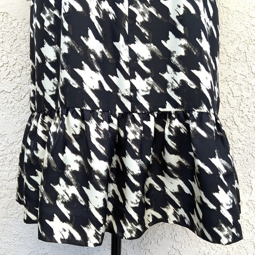 J. Crew 100% Silk Size 6 Houndstooth Flounce Raffle Dress Lined Knee Length Offi - Picture 9 of 19