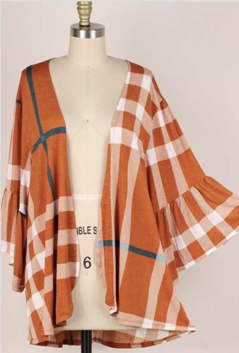 Orange Plaid Cardigan | eBay