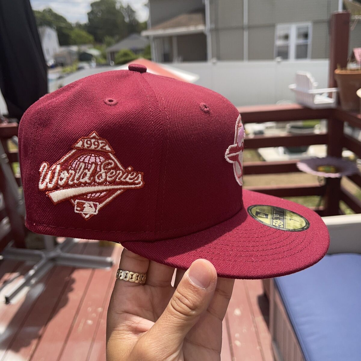 Hat Club New Era 59fifty Red Velvet TORONTO BLUE JAYS Size 7 Hat Club New Era 59fifty Red Velvet TORONTO BLUE JAYS Size 7