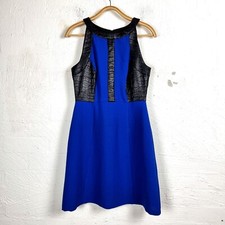 JAYSON BRUNSON Womens Dress Size 10 Blue Black Sleeveless A-line Ladies