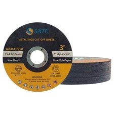 25 Pack Cut Off Wheels 3"x1/16"x3/8" Die Grinder Reinforced Metal Cutting Disc