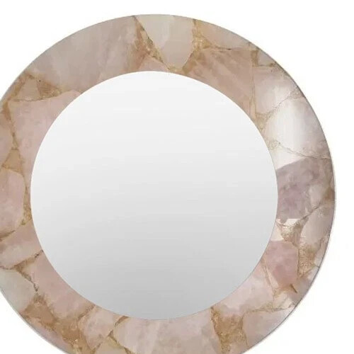 15" Rose Quartz Living Room Mirror Gemstone Bathroom Mirror Modern Hallway Decor - Picture 4 of 5