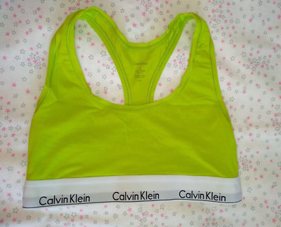 Calvin Klein Bralette BH Top Neongrün Limette Gr. M GEBRAUCHT