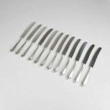 12 Messer - 800 Silber - BSF - Halbmond & Krone - 970g - alt - Monogramm "L"