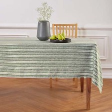 Linen Tablecloth for Kitchen Dining Table Decor - Chelsea Stripe