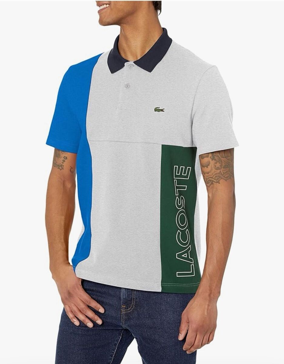 Lacoste Polo Shirt Size 5 L Colorblock Regular Fit Stretch Lacoste Polo Shirt Size 5 L Colorblock Regular Fit Stretch