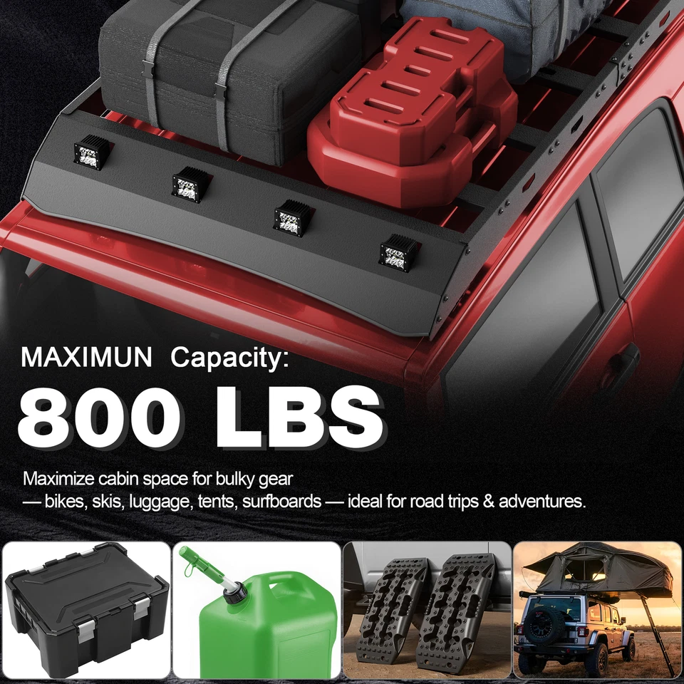 Hardtop Roof Rack Cargo Basket Cargo Rack 800lb For Toyota FJ Cruiser 2006-2014 Foto 3 de 4