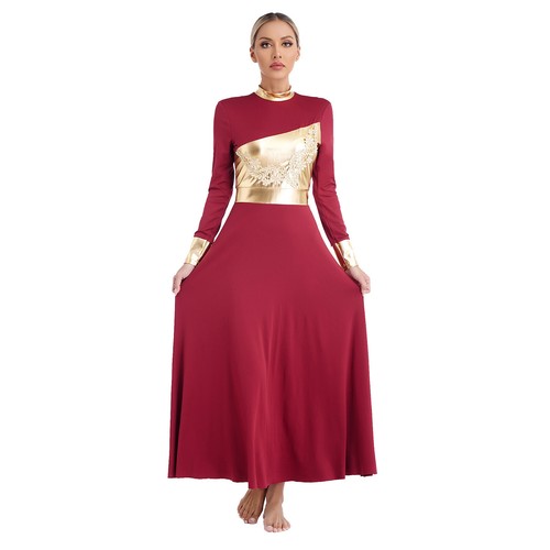 Damen Tanzkleid Ballett Gottesdienst Kostüm Gewand Tanzkleidung Metallic Modern Jazz - Bild 16 von 64
