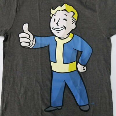 Fallout Vault Boy Men's Med T-Shirt Thumbs Up Licensed Bethesda Video Game Merch
