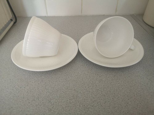 2 x Villeroy and Boch ALLEGRETTO cups and saucers, White - Picture 1 of 5
