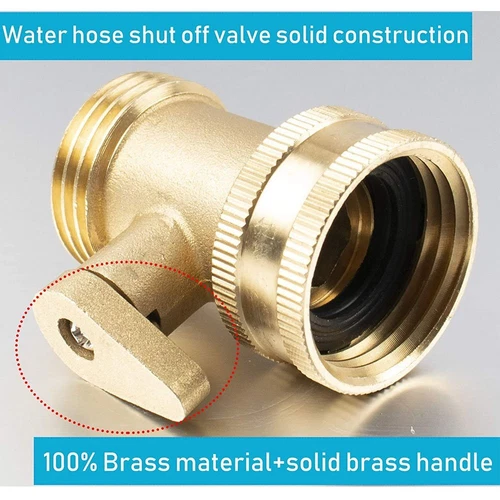 2 Packs 3/4" Garden Hose Shut Off Valve Water Pipe Faucet Connector Solid Brass - Picture 3 of 9