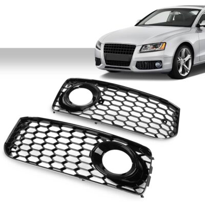 Fit For 2008-2012 Audi A5 S-Line / S5 B8 RS5 Style Black Fog Light Grille Cover