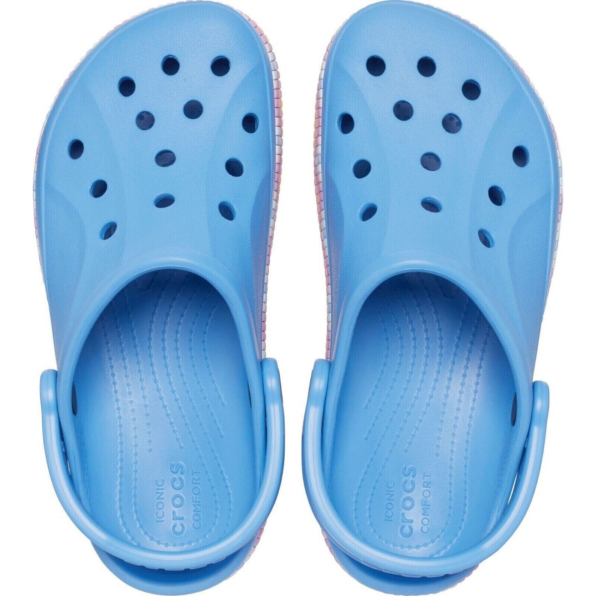 Crocs Bayaband Chevron Band Clogs Blue Multicolor swirl trim Sandals Men\'s 11 Amazon.com | Crocs Sandals, Baya Band, Chevron Band, Clog  main image 4