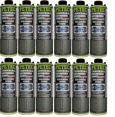 12x 1liter Petec Steinschlag- & Unterbodenschutz schwarz überlackierbar