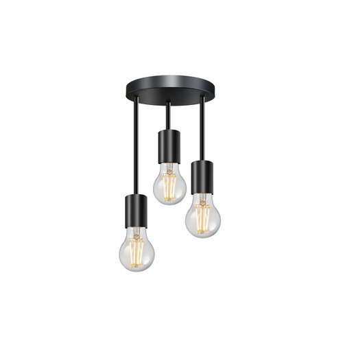 Lámpara de techo de montaje empotrado para interiores negra moderna de 3 vías E27 LED bombilla lámparas de montaje - Imagen 26 de 30