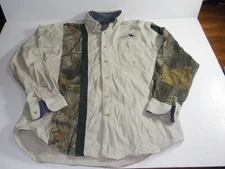 ROPER RANGE GEAR Mens Medium Camo Khaki Long Sleeve Button Hunting Shirt