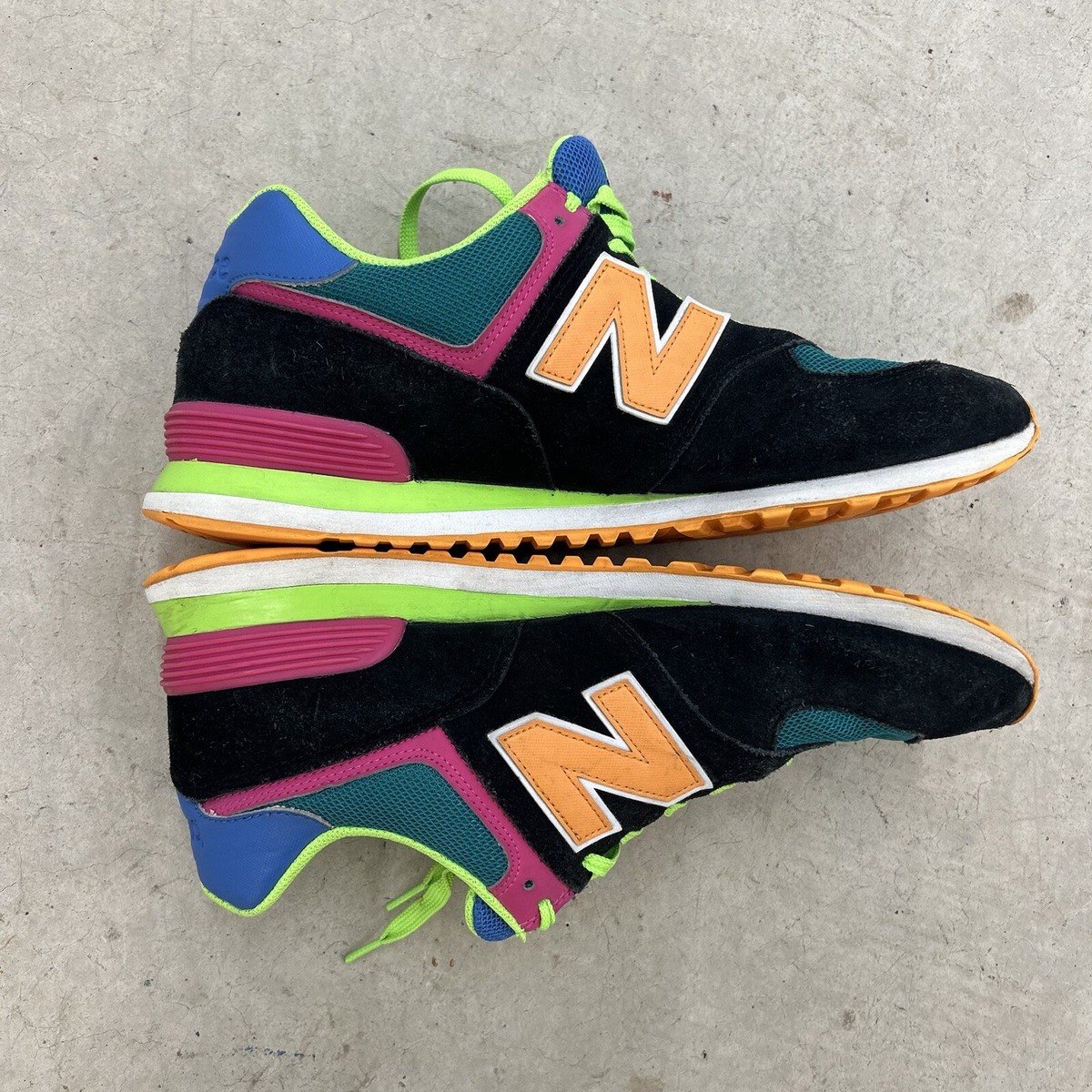 Size 13 New Balance 574 Black Energy Lime for sale online UK