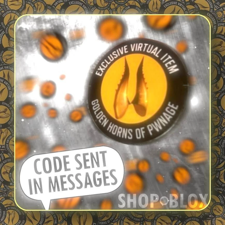 ROBL0X Celebrity Gold Golden Horns of Pwnage Toy Code Sent FAST in Messages - Image 2 of 4