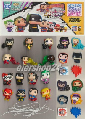 Kompletter Satz DC SUPER HEROES Figuren & Zubehör  24-tlg. Funko Pop! Kinder Joy