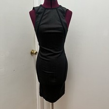 Alexander McQueen authentic Black Denim Jean Bodycon Pencil Mini Dress 36 XSmall