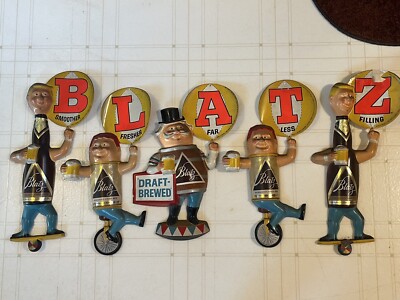 RARE Blatz Beer Sign Baseball Guys Sign 5 Separate Signs HARD TO FIND