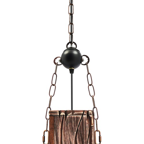 Retro Wood Pendant Lighting 4-Lights Rustic Chandelier Farmhouse Ceiling Lamps - Picture 11 of 15