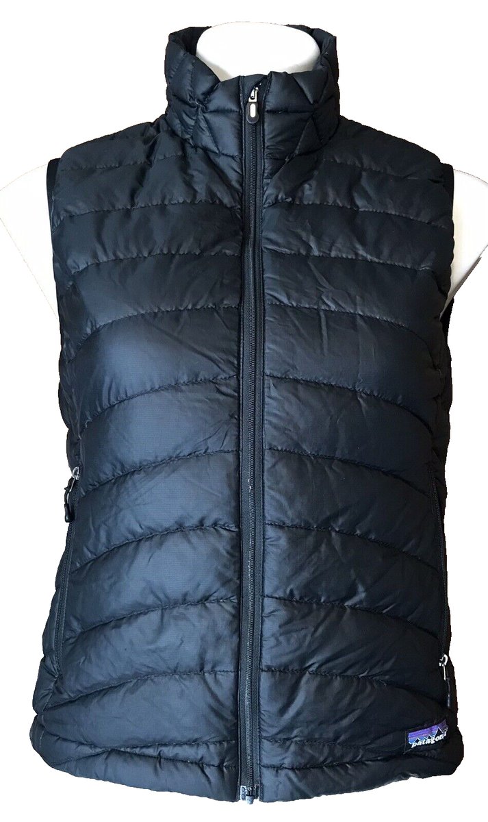 Patagonia Lightweight Women's Black Puff Full Zip Vest Small