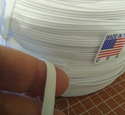 Knitted Elastic 5/16 White Made in USA - Free Same Day Shipping HIGH DEMAND !
