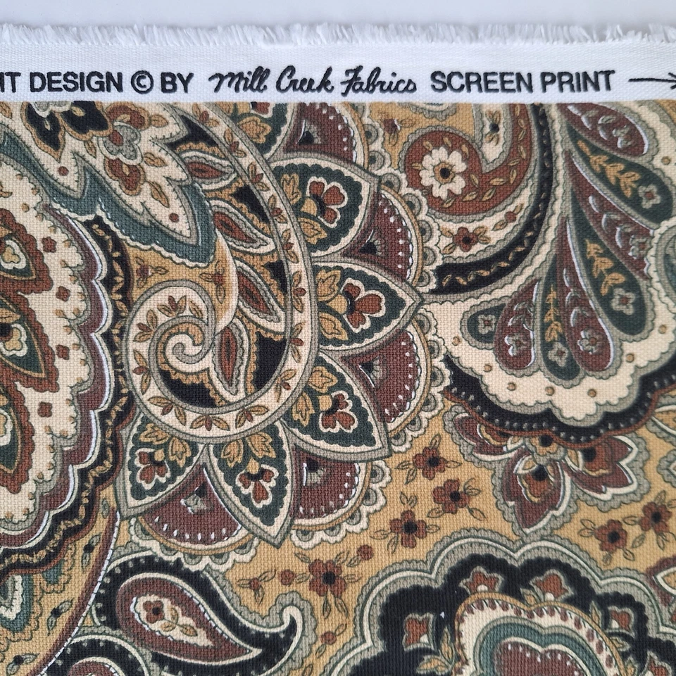 Коричневый бежевый зеленый черный пейсли декор драпировка обивочная ткань Mill Creek 1,6 года - Изображение 4 из 4