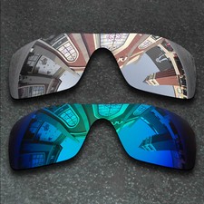 Silver Blue Polarized Replacement Lenses For-Oakley Batwolf OO9101