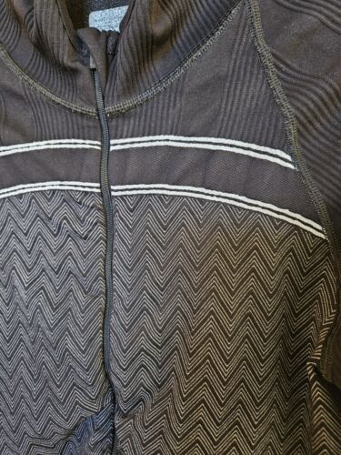 Athleta Jacket Size Medium Womens Black Chevron Seamless Twist Full Zip Top - Picture 3 of 7