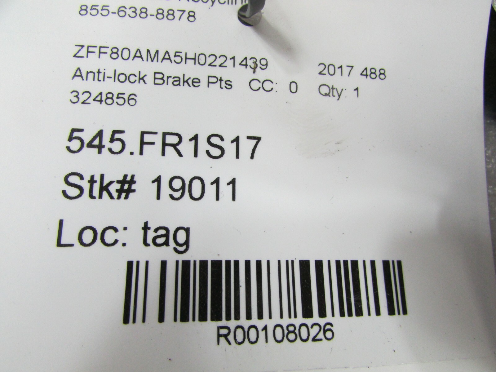 Ferrari 488, Anti-Lock Brake Control, ABS Unit, Used P/N 324856