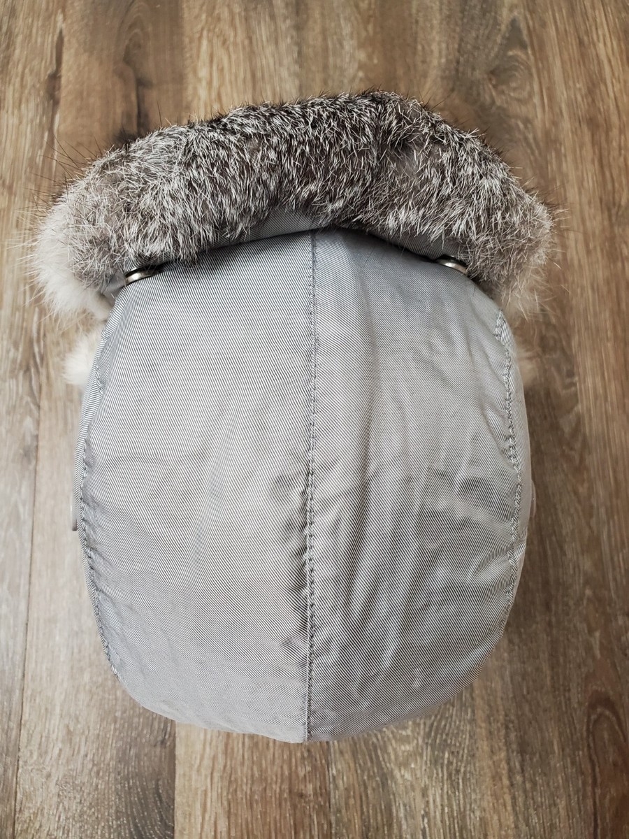 Paul Leinburd Medium Rabbit Fur Lined Trapper Hat Light Gray  display picture 1